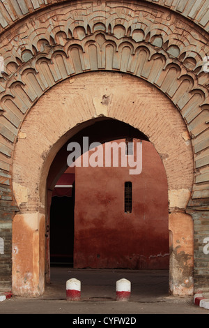 Bab Agnaou entrée de la vieille ville de Marrakech. Banque D'Images