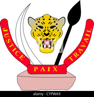 Armoiries de la République démocratique du Congo. Banque D'Images