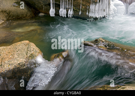 Petite rivière Creek dans les gorges de l'Areuse Banque D'Images