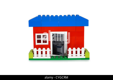 Toy House, construite avec des morceaux de Lego Banque D'Images