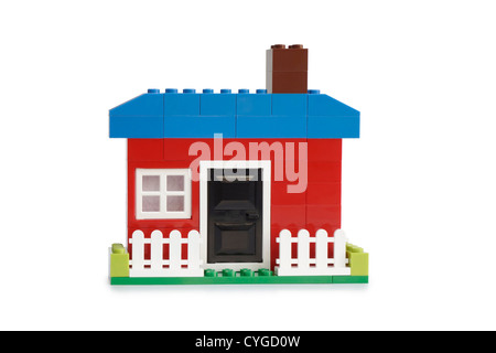 Toy House, construite avec des morceaux de Lego Banque D'Images