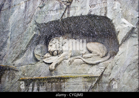 Monument du Lion à Gletschergarten Luzern, Suisse Banque D'Images