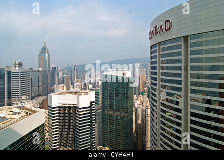 Aperçu de l'Hôtel Conrad Hong Kong montrant et en hauteur, et d'affaires Banque D'Images