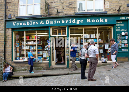 Librairie, Main Street, Haworth, West Yorkshire, England, UK Banque D'Images