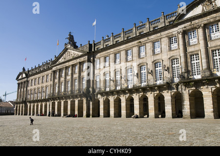 Hôtel de Ville de Saint Jacques de Compostelle, en Galice, Espagne. Banque D'Images