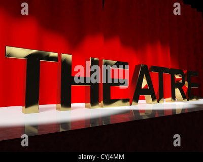 Mot de théâtre sur scène représentant l'extrémité ouest de Broadway ou d'intérim Banque D'Images