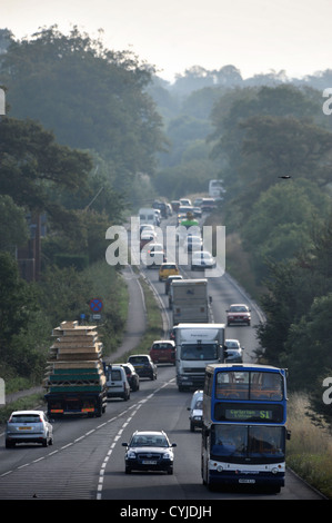 L'étranglement de la circulation de l'A40 en direction de l'est dans Oxford devient une voie UK Banque D'Images