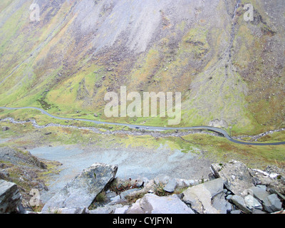 Honister Pass, près de l'Honister Mine d'Ardoise, dans le Lake District. Banque D'Images