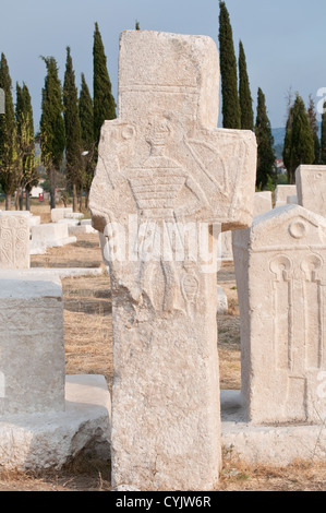 Pierres tombales médiévales à Radimlja Stecci nécropole, près de Mostar, Bosnie-Herzégovine Banque D'Images