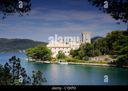 Croatie, Dalmatie, île de Mljet, monastère bénédictin Banque D'Images