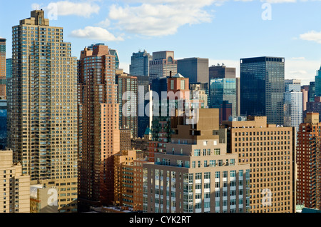 Vue sur Midtown West, Manhattan Skyline, New York City. Banque D'Images