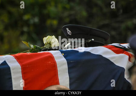 6 novembre 2012, Cookstown, en Irlande du Nord. Les funérailles de l'officier de la prison David Black, qui a été assassiné pendant la conduite au travail last jeudi matin. Banque D'Images