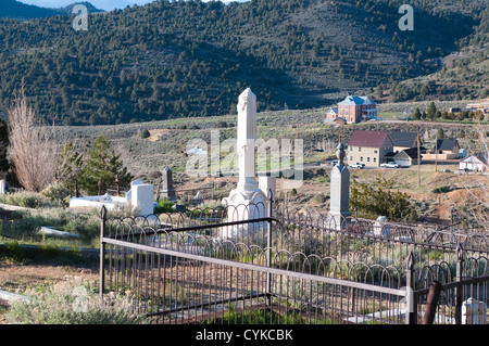 USA, Nevada. Terrasse d'argent au cimetière Virginia City, Nevada. Banque D'Images