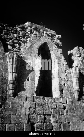 L'image monochrome infrarouge de Croxden Abbaye cistercienne ruines, près de l'usage éditorial Staffordshire Uttoxeter Banque D'Images