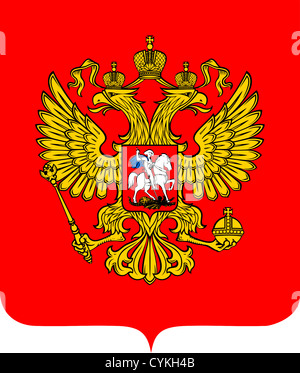 Les armoiries nationales de la Fédération de Russie. Banque D'Images