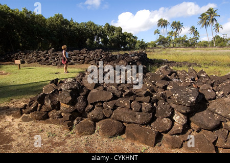 Elk284-7578, Kauai, Hawaii Poliahu Heiau Banque D'Images