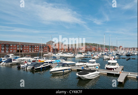 Wales, Swansea, quartier maritime, port de plaisance Banque D'Images