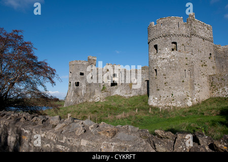 Château de Carew, carew, Pembrokeshire, Pays de Galles de l'Ouest, Royaume-Uni Banque D'Images