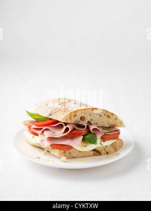 Jambon, tomates et au fromage Banque D'Images