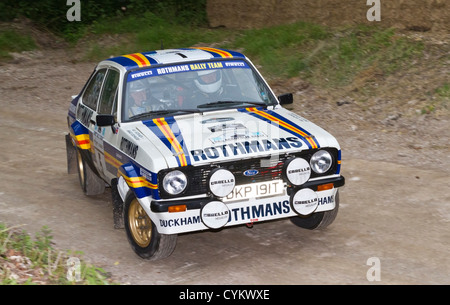 1979 Ford Escort Mk2 RS1800 rally voiture avec chauffeur Andrew Haddon au Goodwood Festival of Speed 2012, Sussex, England, UK. Banque D'Images