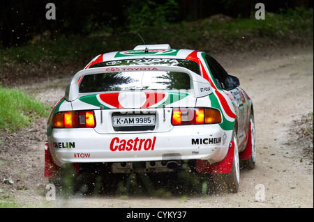 1995 Toyota Celica GT-FOUR ST205 rally voiture avec chauffeur Mark Courtney au Goodwood Festival of Speed 2012, Sussex, England, UK Banque D'Images