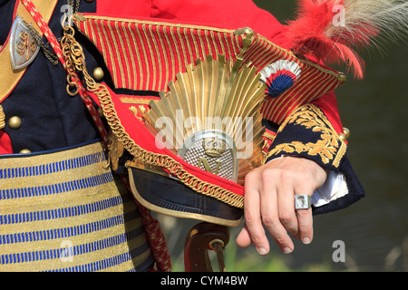 Le général français Pierre David de Colbert-Chabanais colonel des lanciers rouge à La Moskowa, Russie Banque D'Images