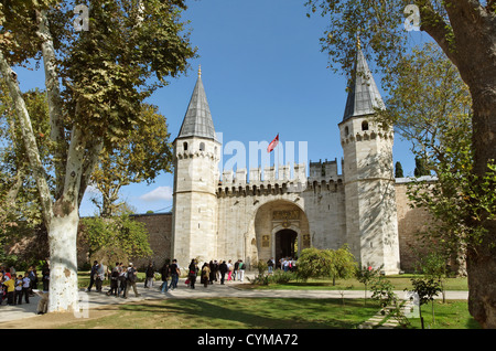 Porte d'entrée du Palais de Topkapi à Sultanahmet, Istanbul, Turquie. Banque D'Images