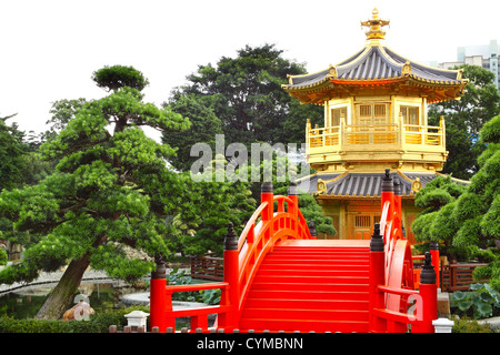 Pavillon de la perfection absolue dans l'Nan Lian Garden, Hong Kong. Banque D'Images