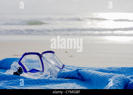 Masque de plongée sur la plage Banque D'Images