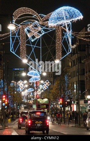 Oxford Street de Londres les décorations de Noël Banque D'Images