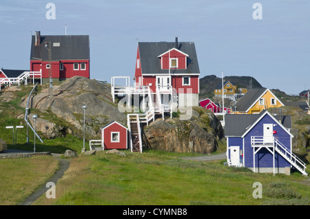 Boîtier de couleur vive à Sisimiut SW Groenland Banque D'Images