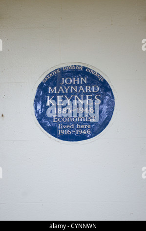 English Heritage blue plaque à Londres. John Maynard Keynes Banque D'Images