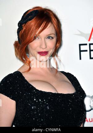 Le 7 novembre 2012 - Los Angeles, Californie, États-Unis - Christina Hendricks qui fréquentent le festival 2012 Projection spéciale de ''Ginger et Rosa'' tenue à l'Grauman's Chinese Theatre à Hollywood en Californie le 7 novembre. 2012. Crédit Image : 2012(© D. Long/Globe Photos/ZUMAPRESS.com) Banque D'Images