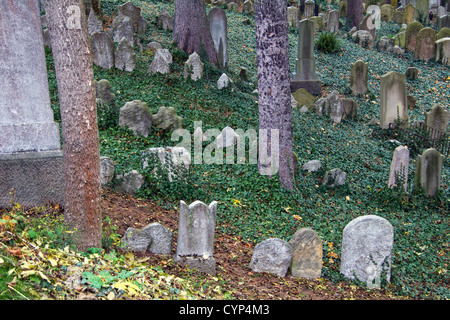 Cimetière juif, Trebic, Moravie, République Tchèque Banque D'Images