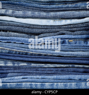 Jeans Pantalons gros plan de la pile Banque D'Images