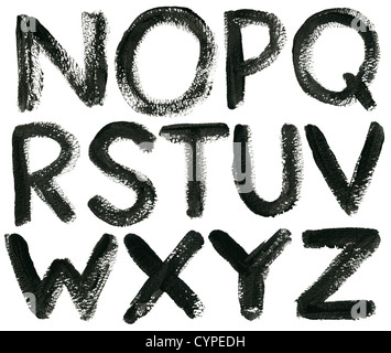 ABC dessiné à la main, jeu de lettres isolées. Banque D'Images