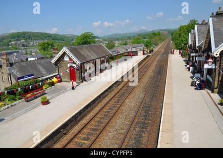 Régler la gare, le début de l'installer à Carlisle railway. Banque D'Images