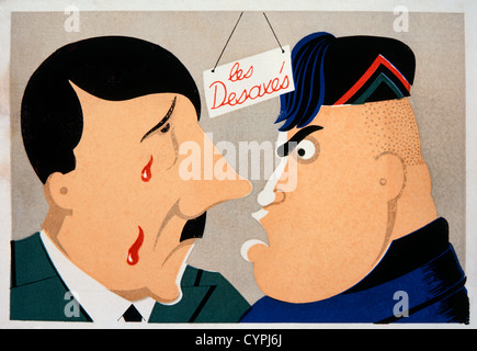 Adolf Hitler et Benito Mussolini, 'l'Lunatics', affiche, 1944 Banque D'Images