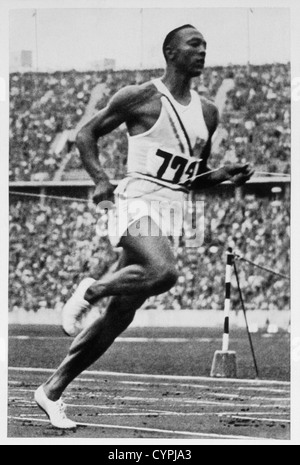 Jesse Owens, voie Star, Jeux Olympiques d'été 1936, Berlin, Allemagne Banque D'Images