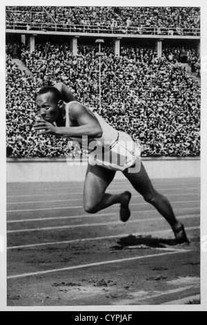 Jesse Owens, voie Star, Jeux Olympiques d'été 1936, Berlin, Allemagne Banque D'Images