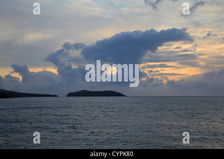 Cardigan Island vus de Mwnt Banque D'Images