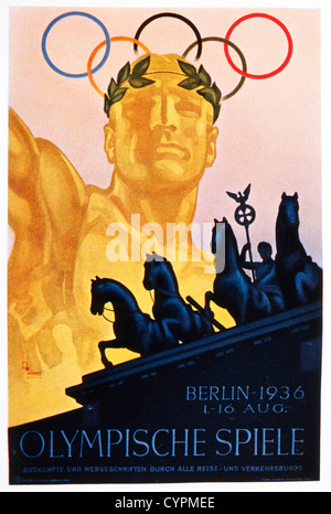 Jeux olympiques d'été, Berlin, Allemagne, Affiche, 1936 Banque D'Images