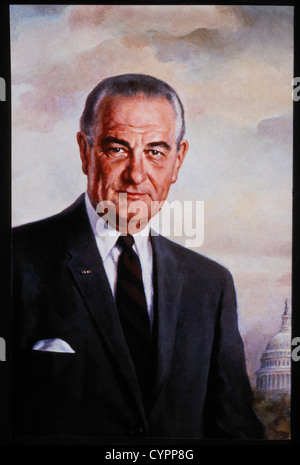 Lyndon B. Johnson (1908-1973), 36e président des États-Unis, Portrait présidentiel officiel Banque D'Images