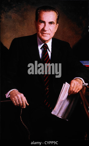 Richard M. Nixon (1913-1994), 37e président des États-Unis, Portrait présidentiel officiel Banque D'Images