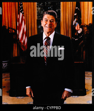 Ronald Reagan (1911-2004), 40e président des États-Unis, Portrait, 1981 Banque D'Images