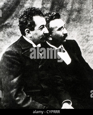 Jean Louis (1864-1948) et Auguste (1862-1954), Lumiere des inventeurs français Cinematographe, Portrait Banque D'Images