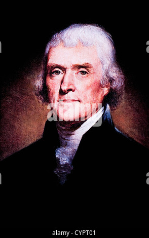 Thomas Jefferson (1743-1826), 3e président des États-Unis d'Amérique, Père Fondateur et auteur de la Déclaration d'Indépendance Banque D'Images