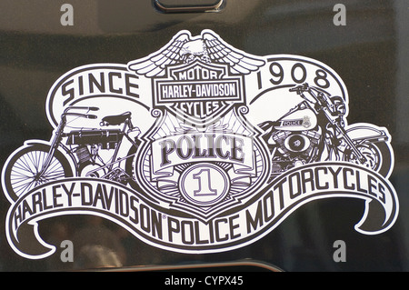 Insigne Insigne de police au musée Harley Davidson Milwaukee, Wisconsin. Banque D'Images