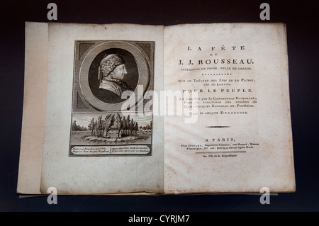 La fête la Fête Jean Jacques Rousseau 1712 - 1778 philosophe genevois, auteur compositeur philosophie politique Révolution Française Banque D'Images