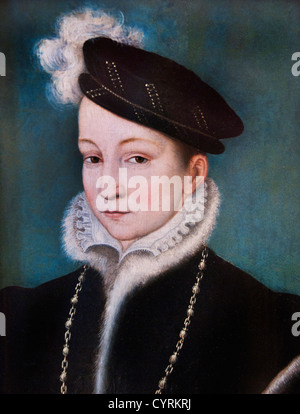 François II Roi de France 1544-60 par Clouet François II français 1553 Banque D'Images